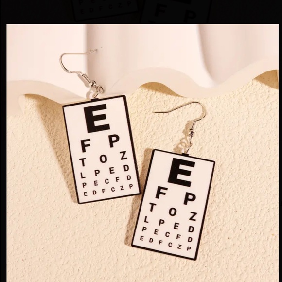 Acrylic Eye Chart Drop Earrings - Picture 3 of 4